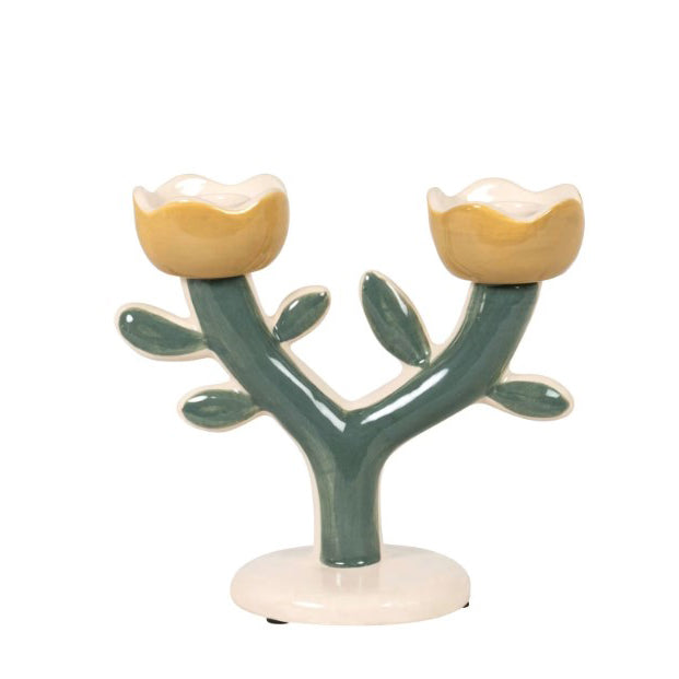 Flower-Shaped Candle Holder